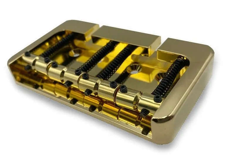 Hipshot B-Style 4-string Bass Bridge, Gold (5B400BG-750) - Guitar